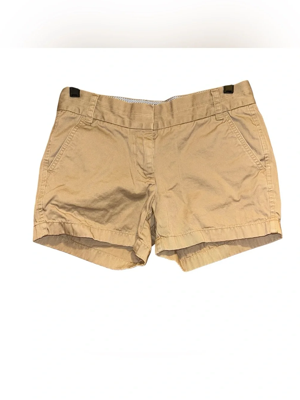 J.Crew Chino Shorts Women’s Size 0 Khaki Tan 100% Cotton Casual Flat Front